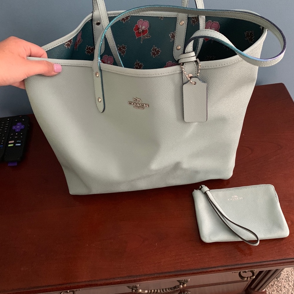 Reversible coach purse and matching wallet